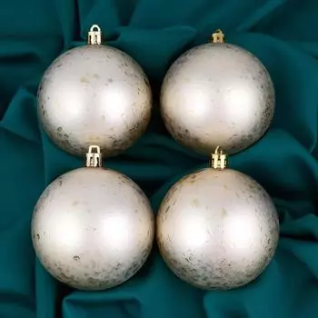 Ёлочные игрушки «Голди», шары новогодние, d=8 см, набор 4 шт., золото