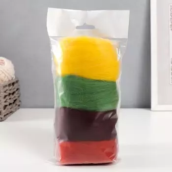 Набор шерсти для валяния "Ассорти №2" 100% меринос.шерсть 4х10 гр