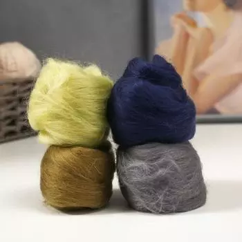 Набор шерсти для валяния "Ассорти № 8" 100% меринос.шерсть 4х10 гр