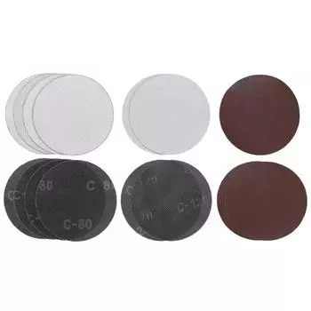 Набор шлифовальных дисков KWB, d=180 мм, зернистость 10хК80/5хК120, липучка, 15 предметов