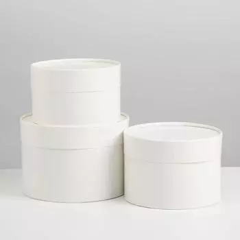 Набор коробок 3 в 1 белый, упаковка подарочная, 16 х 16 х 10 - 13 х 13 х 8.5 см