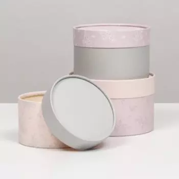 Набор шляпных коробок 3 в 1 «Пастель», завальцованная, 16 10, 14 9, 138.5 см