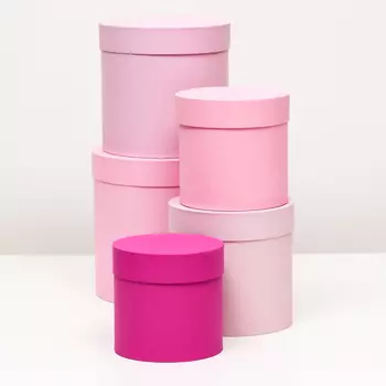 Набор шляпных коробок 5 в 1 «Феерия», 23 х 23 — 15 х 15 см