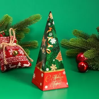 Новый год. Конфеты подарочные шоколадные новогодние «Ёлочка», зелёная, 105 г