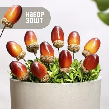 Топперы для творчества TAKE IT EASY «Желудь», набор 30 шт., в цветы, кашпо, 32 см