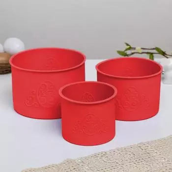 Силиконовая форма «ХВ» для кулича на Пасху, 3 шт.