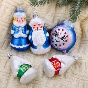 Ёлочные игрушки «Сказочный», набор 5 шт., МИКС
