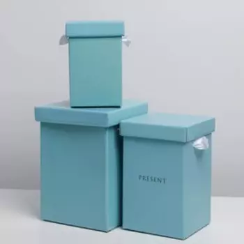 Набор складных коробок 3в1 «Present», 10 х 18, 14 х 23, 17 х 25 см