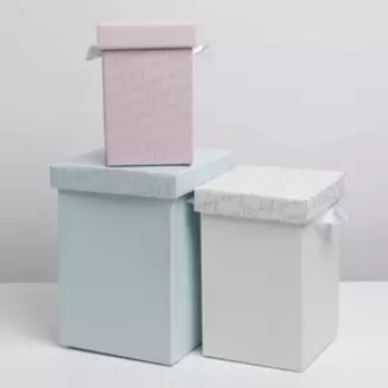 Набор складных коробок 3в1 «Текст», 10 х 18, 14 х 23, 17 х 25 см