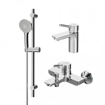 Набор смесителей AM.PM X-Joy S F40985B00 "3 в 1", для раковины, для ванны, душ. стойка, хром 97582