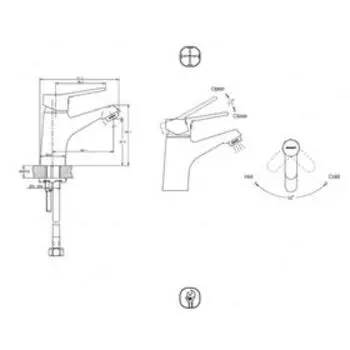 Набор смесителей BRAVAT Eco F00313C, 3 в 1, для раковины, для ванны, душевая стойка, хром