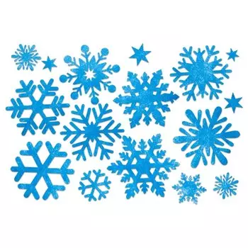 Набор снежинок для декора, счётный материал, голубой