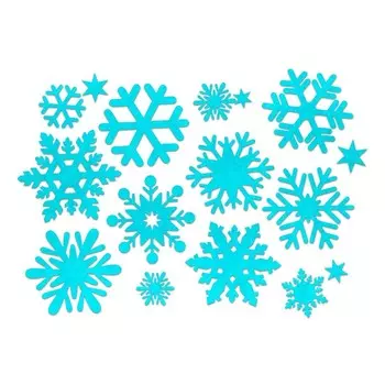 Набор снежинок для декора, счётный материал, бирюзовый