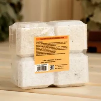 Соляной брикет набор 4 шт "Апельсин, липа, сосна, ель" по 200 гр "Добропаровъ"