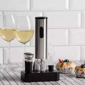 Набор сомелье электрический Windigo LSH-06, 2 пробки, аэратор, штопор, подставка, от USB