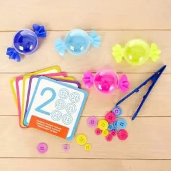 Набор-сортер «Больше-меньше», коробки-конфетки, пинцет, по методике Монтессори