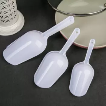 Набор совков Доляна, 3 шт., 15.55.52.5 / 18.76.73 / 22.183.1 см, белые