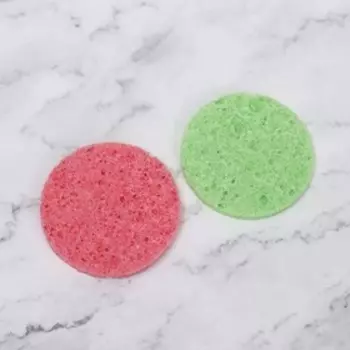 Набор спонжей для умывания «Мягкость», d=7 см, 2 шт., МИКС