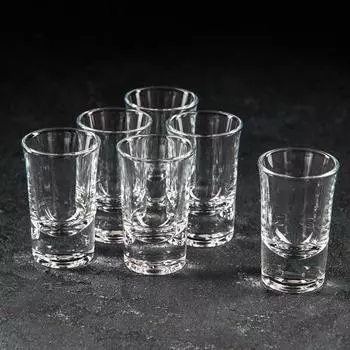 Набор стопок - шотов для ликера Paabahe Boston Shots, 40 мл, стекло, прозрачные, набор 6 шт