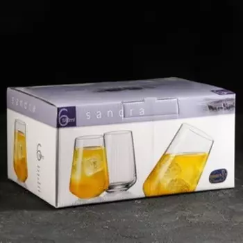 Набор стаканов для воды из хрустального стекла «Сандра», 380 мл, 6 шт