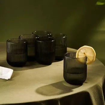 Стаканы SL Home «Модерн», 260 мл, 7.59.5 см, набор 6 шт., стекло, графитовые