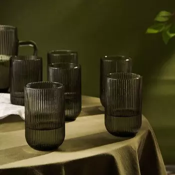 Стаканы SL Home «Модерн», 400 мл, 813 см, набор 6 шт., стекло, графитовые