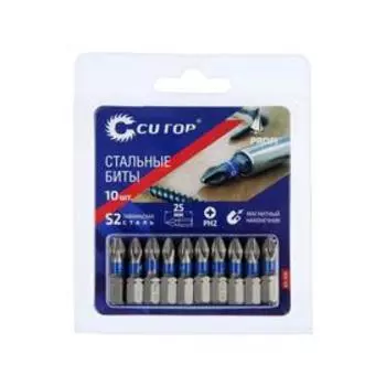Набор стальных бит CUTOP Profi 83-325, PH2х25 мм, намагниченные, 10 шт
