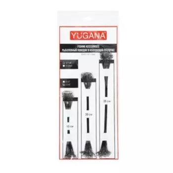 Набор стальных поводков YUGANA, 1x7 нитей, нейлоновая оболочка, тест 12.5 кг, чёрный, 45 шт.