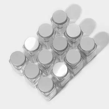 Набор баночек для специй Доляна «Эко», 120 мл, 4.510.5 см, 12 шт., стекло, с металлической крышкой