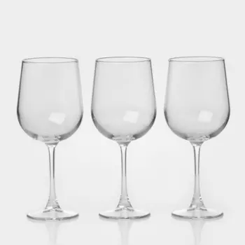 Бокалы для вина Paabahe CASUAL, 370 мл, набор 3 шт. стекло, прозрачные