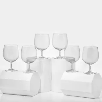 Бокалы для пива «Пион», 380 мл, набор 6 шт., стекло, прозрачные