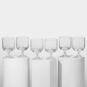 Бокалы для вина Paabahe Tower, 215 мл, набор 6 шт., стекло, прозрачные