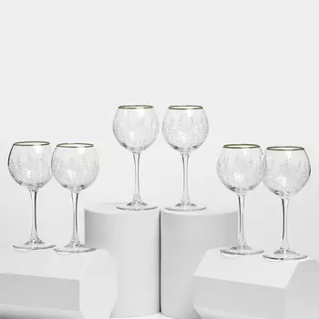Набор фужеров «Лаванда», 350 мл, 6 шт., стекло, прозрачный