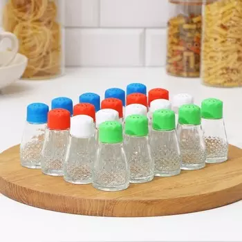 Солонки Доляна «Глория», 50 мл, 4.58 см, набор 20 шт., стекло, МИКС