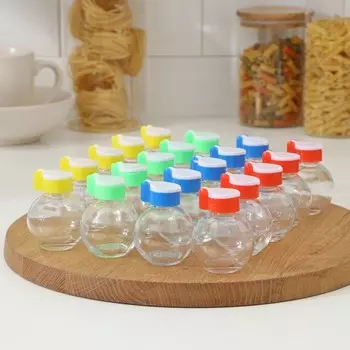 Набор солонок Доляна «Шар», 60 мл, 57 см, 20 шт., стекло, МИКС