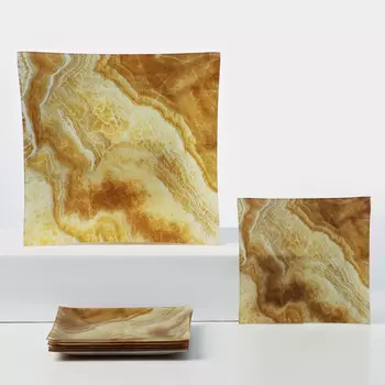 Тарелки Доляна «Оникс», 7 предметов, стекло, жёлтые