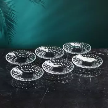 Набор стеклянных тарелок «Семирамида», 6 шт, Иран