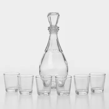 Набор стеклянный для напитков «Дионис», 7 предметов: графин 500 мл, стопки 50 мл, подарочная упаковка