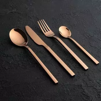 Набор столовых приборов Magistro, 4 предмета, цвет красное золото