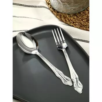 Набор столовых приборов «Славяна», 12 предметов, толщина 1,2 мм, цвет серебряный