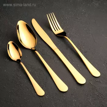 Набор столовых приборов из нержавеющей стали «Золото», 24 предмета, цвет золотой