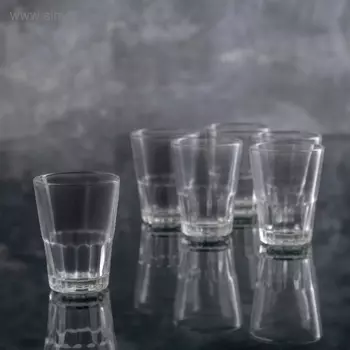 Набор стопок стеклянных «Холодок», 60 мл, 57 см, 6 шт