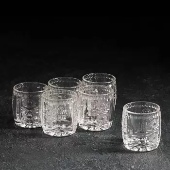 Набор стопок стеклянных «Ледяная звезда», 70 мл, 5,55,5 см, 6 шт