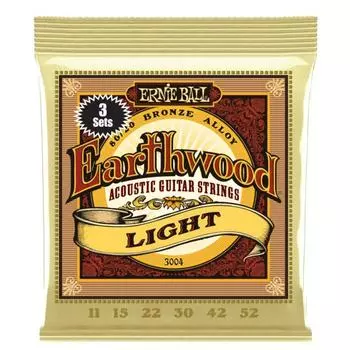 Набор струн для акустической гитары ERNIE BALL 3004 - Earthwood Light 80/20 Bronze