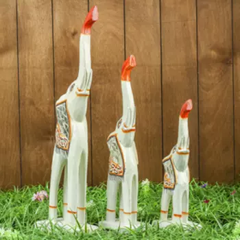 Набор сувенирный "Светлые слоники" (30,40,50) 18х12х50 см