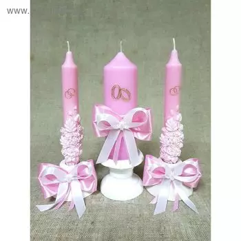 Набор Свадебный " Домашний очаг" 3шт/уп розовые подставках