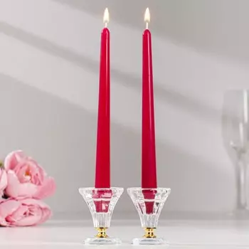 Набор свечей античных ароматических "Вишня", 2,3х 24,5 см, 5 ч, 55 г, 2 штуки, бордовый