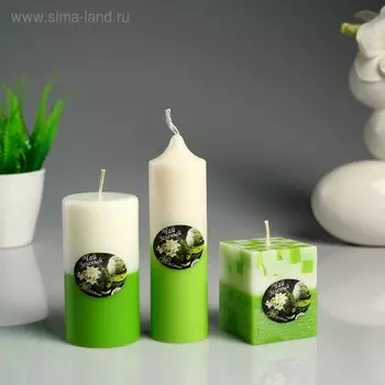 Набор свечей ароматических "Жасмин- Зелёный чай" 3 шт