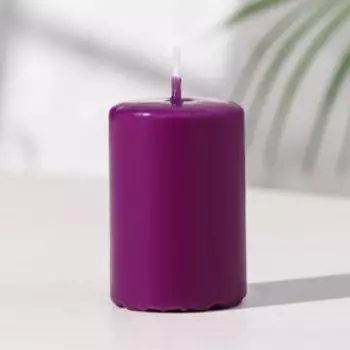 Набор свечей-цилиндров "Интерьерный", 4 шт, 6х4 см, 10 ч, фиолетовый