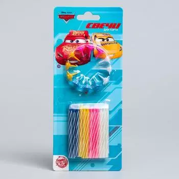 Набор свечей для торта, 24 шт, Тачки